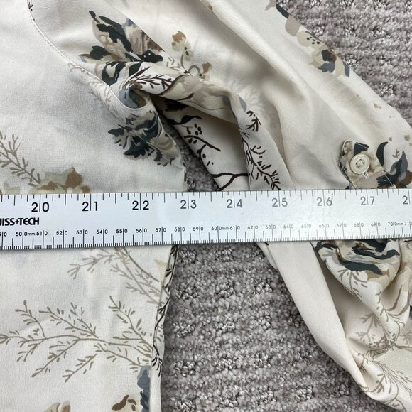 Croft & Barrow Blouse Top Women Size Extra Large XL Beige Floral Top Shirt - Picture 10 of 11